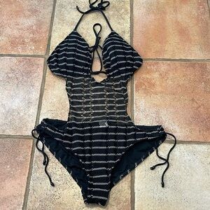 Ralph Lauren mesh open back one piece, swim size large